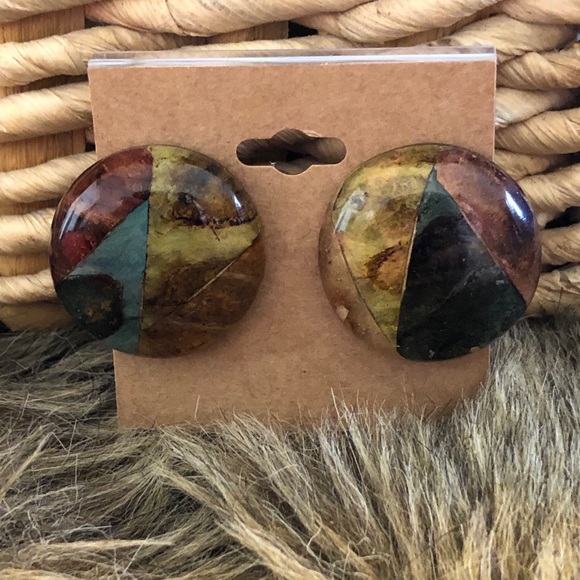 Forest tones resin floating bead jewelry set - Picture 7 of 10